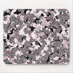Rosa Silber & Schwarze Schönheit Spill Glam Gloss  Mousepad