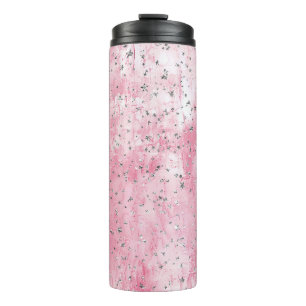 Rosa Silber Sterne Thermosbecher