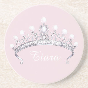 Rosa Silber-Tiara Getränkeuntersetzer