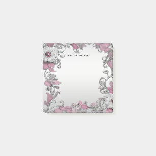 Rosa Silber Weiße Flora Post it Notes Post-it Klebezettel