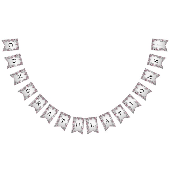 Rosa Silberblütenflagge Wimpelkette (Alle)