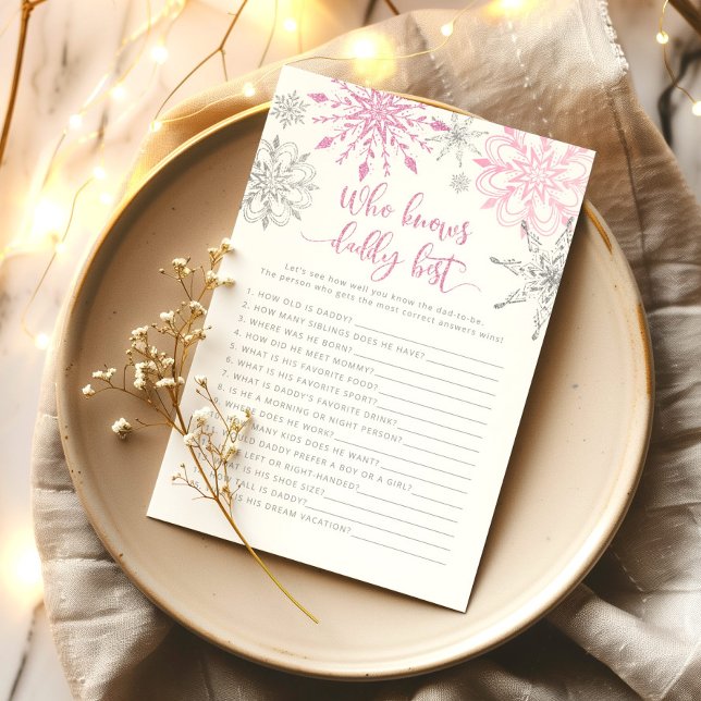 Rosa Silberschneeflocken Wer Papa am besten Spiel  (Von Creator hochgeladen)