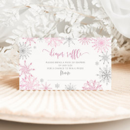 Rosa Silberschneeflocken-Windelraffinerie Begleitkarte