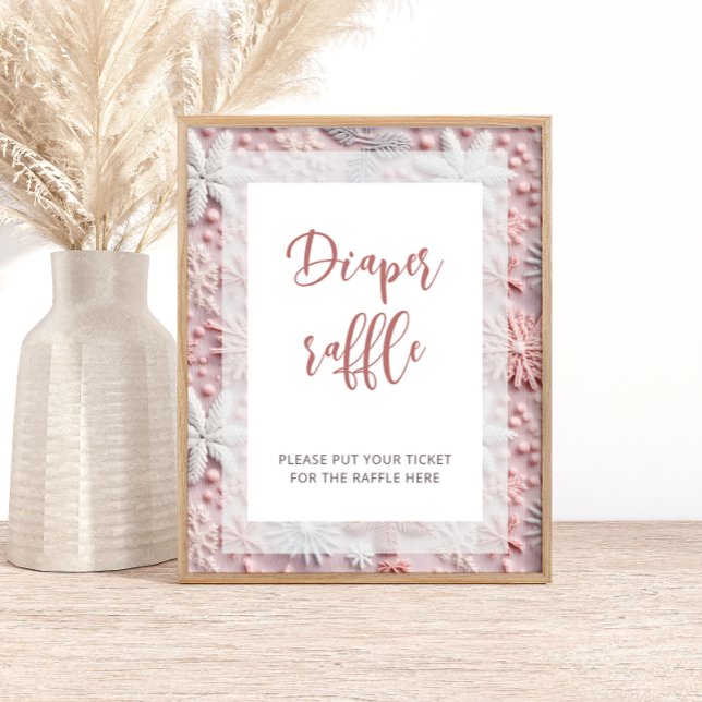 Rosa Silberschneeflocken Windelwinddusche Poster (Von Creator hochgeladen)