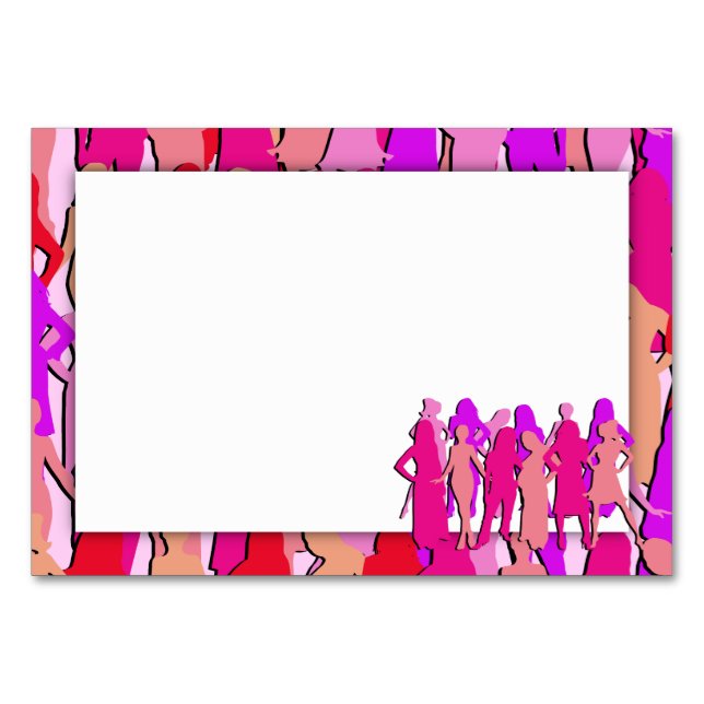 Rosa Silhouette Tischnummer (Rückseite)