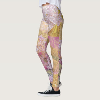 Rosa Silk GoldKoi Fließen Leggings
