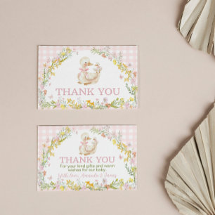 Rosa Silly Goose Florale Babyparty-Dankeskarten Karte