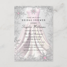 Rosa Silver Jewel Snowflake Brautparty Kleid RSVP Karte