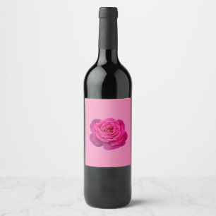 Rosa Single Rose Weinetikett
