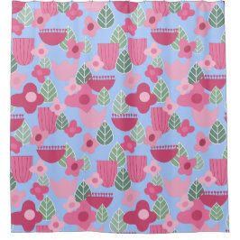 Rosa Skandinavier Frühling Duschvorhang