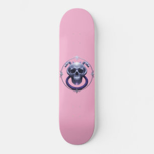 Rosa Skateboard mit Skulptur und Schlangendesign