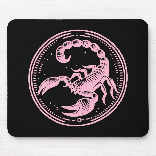 Rosa Skorpion Astrologie Zodiac Sign Skorpio Mousepad (Vorne)