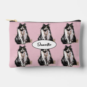 Rosa Smoking Jacke Schwarz Weiß Katze Katzen Niedl Zubehörtasche