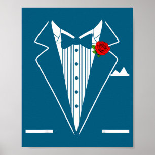 Rosa Smoking Smoking-Hose Hochzeit Prom Kostüm Par Poster