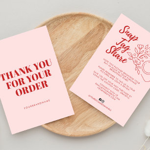 Rosa Snap Tag Share Geschäft Dankeschön-Karte Dankeskarte