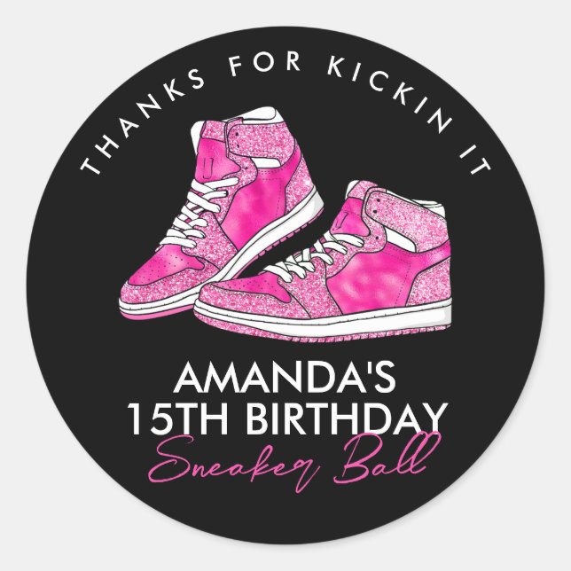 Rosa Sneaker Ball Sticker (Vorderseite)