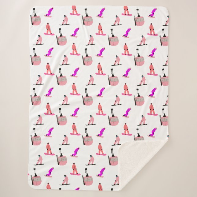 Rosa Snowboard Snowboarden Sherpadecke (Vorderseite)