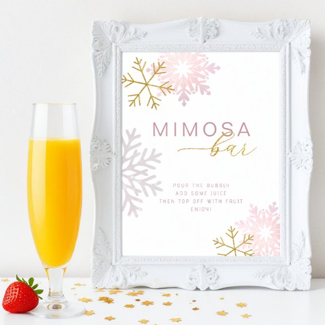 Rosa Snowflake Mimosa Bar Sign (Mimosa Bar Tabletop Sign)