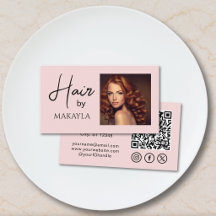 Rosa Social Icon QR Code Foto Haarstylist