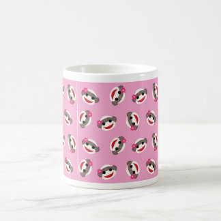 Rosa Socken-Affe-Blumen-Mädchen Kaffeetasse