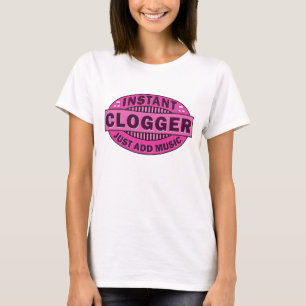Rosa sofortiges Clogger Klotz-Tanzen-Emblem T-Shirt