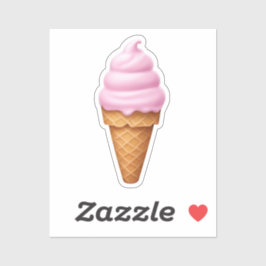 Rosa Soft Serve Ice Cream Emoji Aufkleber