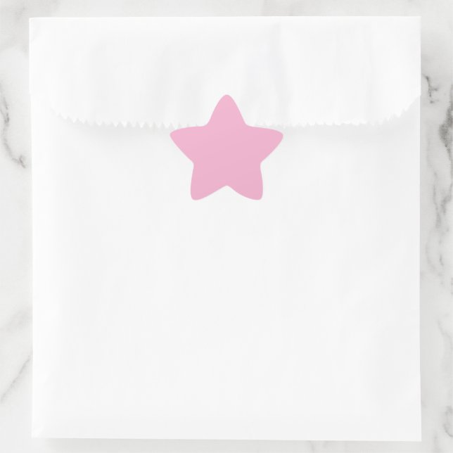 Rosa, solide Farbe Stern-Aufkleber (Tasche)