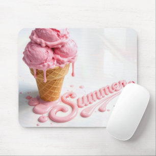Rosa Sommer-Eiscreme-Tüte Mousepad