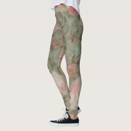 Rosa Sommer-Rose Blüten Wasserfarben-Blume Collage Leggings