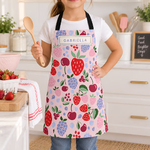Rosa Sommerfrucht Beeren Brautjungfer Personalisie Schürze