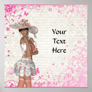 Rosa Sommermädchen Poster