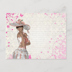 Rosa Sommermädchen Postkarte