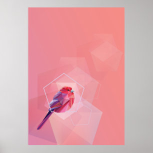 Rosa Songbird Abstrakt Poster