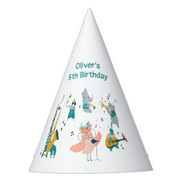 Rosa Songbird mit Tierband Geburtstag Partyhütchen