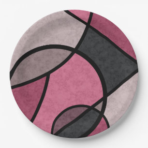 Rosa Sonnenaufgang, abstrakt Pappteller