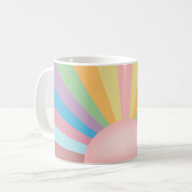 Rosa Sonnenaufgang Kaffeetasse (Vorderseite Links)