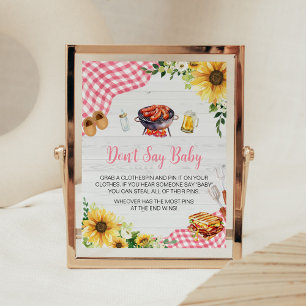 Rosa Sonnenblume GRILLEN Kinderdusche Sage Baby ni Poster