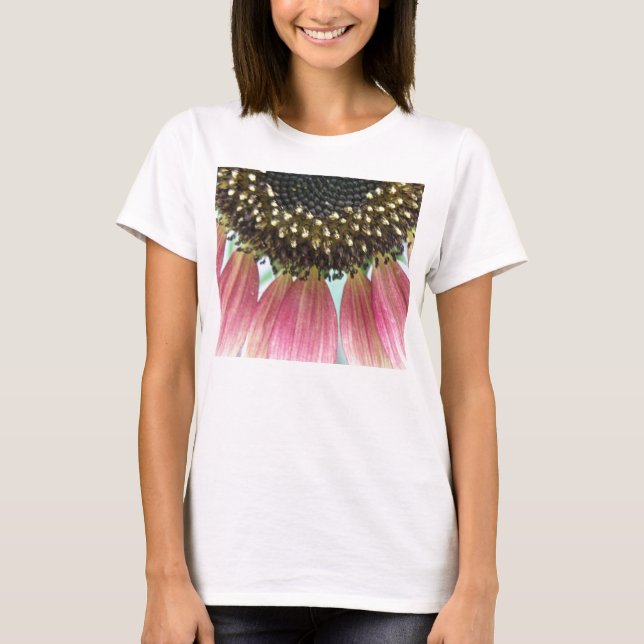 Rosa Sonnenblume Ladys T Shirt (Vorderseite)
