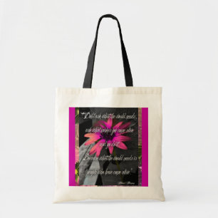 Rosa Sonnenblume-Tasche, mit inspirierend Zitat Tragetasche