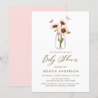Rosa Sonnenblumen im Mason-Glas-Baby-Party