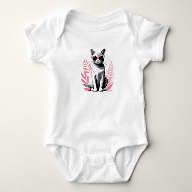 Rosa Sonnenbrille Baby Strampler (Vorderseite)