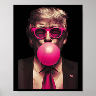 Rosa Sonnenbrille Trump Bubble Gum Shirt Wählen Si Poster