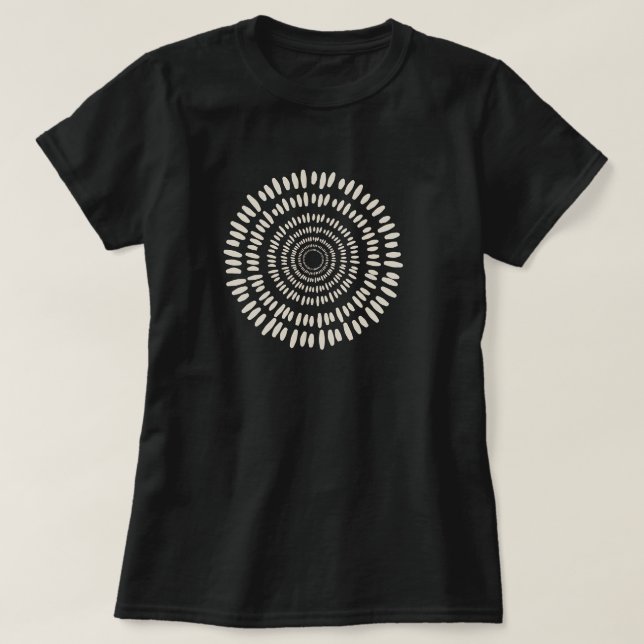 Rosa Sonnenexplosion Abstracte Spirale T-Shirt (Design vorne)