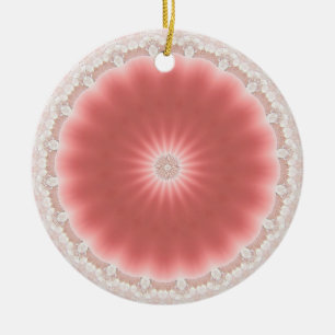 Rosa Sonnenornament Keramikornament