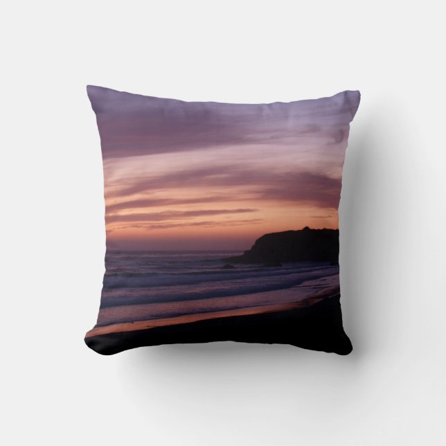 Rosa Sonnenuntergang auf dem Pazifik-Kissen Kissen (Vorderseite)