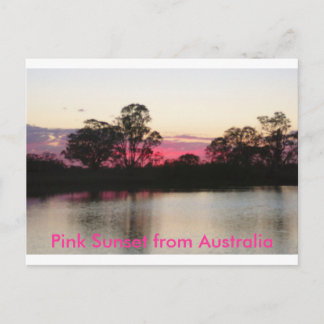 Rosa Sonnenuntergang aus Australien Postkarte