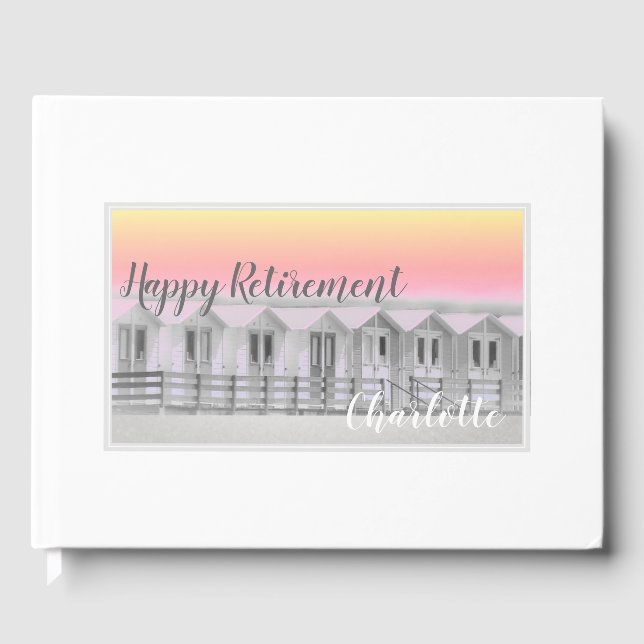 Rosa Sonnenuntergang Cornish Beach Hütte Pension Gästebuch (Vorderseite)