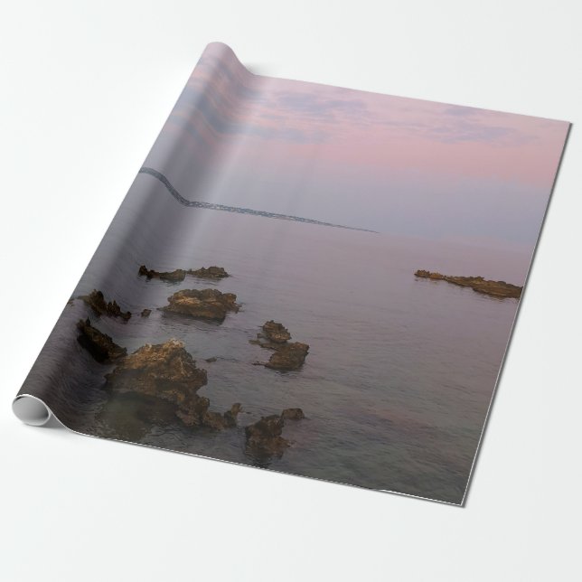 Rosa Sonnenuntergang Geschenkpapier (Ungerollt)