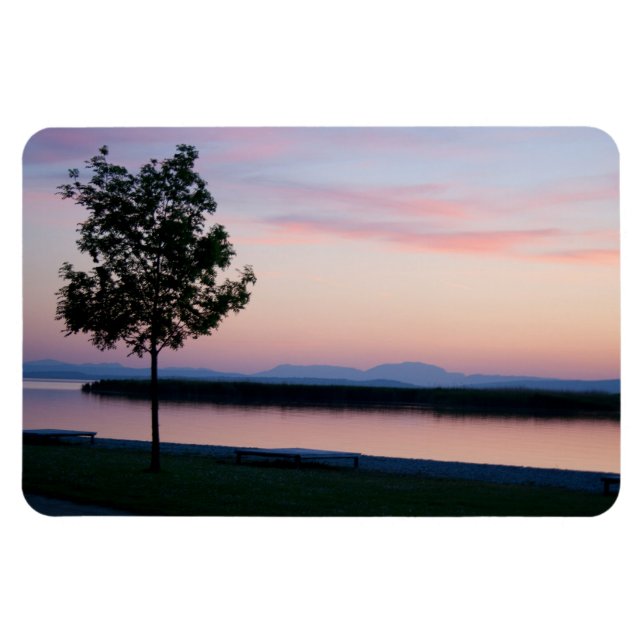 Rosa Sonnenuntergang Magnet (Horizontal)