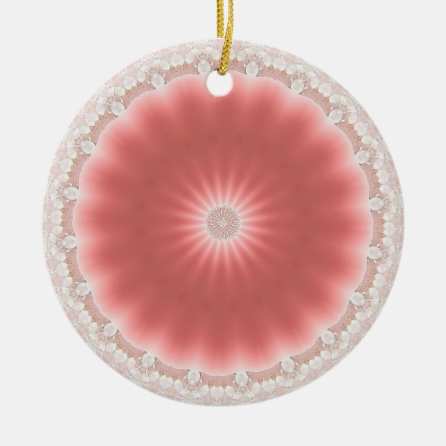 Rosa Sonnenverzierung Keramikornament (Vorne)